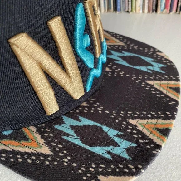 Neff Raised Logo Aztec Tribal Bill Snapback Cap Hat - Picture 4 of 6